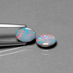 Achetez naturel ct multicolore doublet d'opale gems, coupe ovale, en provenance australie chez gemselect. en stock, livraison internationale!