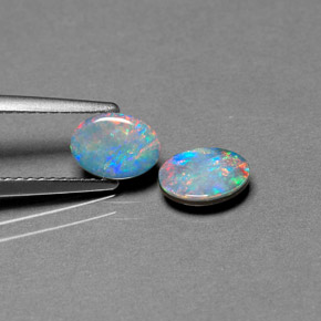 Achetez naturel ct multicolore doublet d'opale gems, coupe ovale, en provenance australie chez gemselect. en stock, livraison internationale!