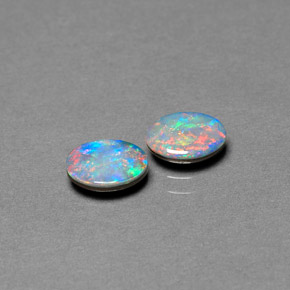 Achetez naturel ct multicolore doublet d'opale gems, coupe ovale, en provenance australie chez gemselect. en stock, livraison internationale!