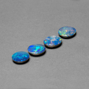 Achetez naturel ct multicolore doublet d'opale gems, coupe ovale, en provenance australie chez gemselect. en stock, livraison internationale!