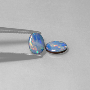 Achetez naturel ct multicolore doublet d'opale gems, coupe ovale, en provenance australie chez gemselect. en stock, livraison internationale!