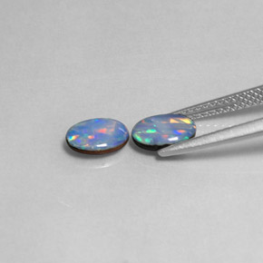 Achetez naturel ct multicolore doublet d'opale gems, coupe ovale, en provenance australie chez gemselect. en stock, livraison internationale!