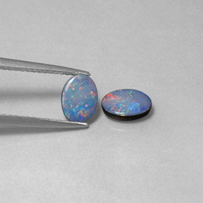 Achetez naturel ct multicolore doublet d'opale gems, coupe ovale, en provenance australie chez gemselect. en stock, livraison internationale!
