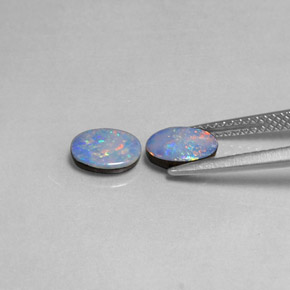 Achetez naturel ct multicolore doublet d'opale gems, coupe ovale, en provenance australie chez gemselect. en stock, livraison internationale!