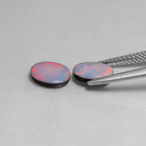 Achetez naturel ct multicolore doublet d'opale gems, coupe ovale, en provenance australie chez gemselect. en stock, livraison internationale!