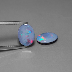Achetez naturel ct multicolore doublet d'opale gems, coupe ovale, en provenance australie chez gemselect. en stock, livraison internationale!