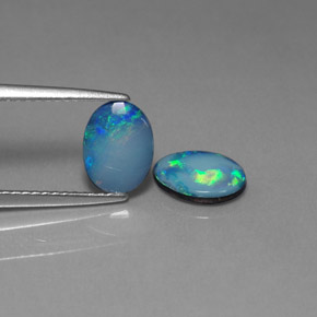 Achetez naturel ct multicolore doublet d'opale gems, coupe ovale, en provenance australie chez gemselect. en stock, livraison internationale!