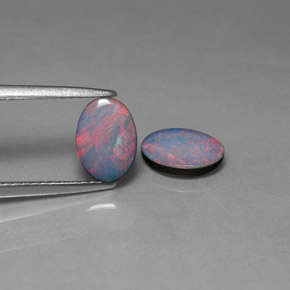 Achetez naturel ct multicolore doublet d'opale gems, coupe ovale, en provenance australie chez gemselect. en stock, livraison internationale!