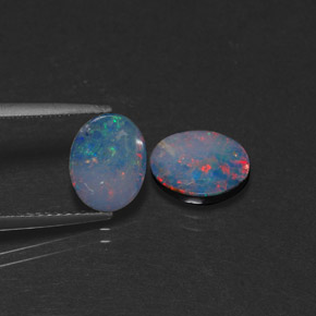 Achetez naturel ct multicolore doublet d'opale gems, coupe ovale, en provenance australie chez gemselect. en stock, livraison internationale!