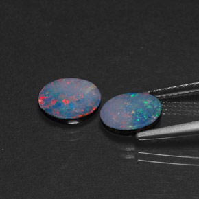Achetez naturel ct multicolore doublet d'opale gems, coupe ovale, en provenance australie chez gemselect. en stock, livraison internationale!