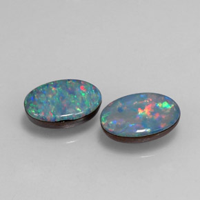 Achetez naturel ct multicolore doublet d'opale gems, coupe ovale, en provenance australie chez gemselect. en stock, livraison internationale!