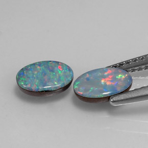 Achetez naturel ct multicolore doublet d'opale gems, coupe ovale, en provenance australie chez gemselect. en stock, livraison internationale!