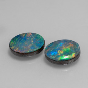 Achetez naturel ct multicolore doublet d'opale gems, coupe ovale, en provenance australie chez gemselect. en stock, livraison internationale!
