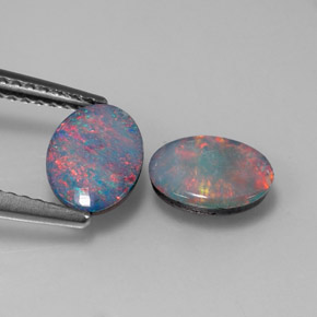 Achetez naturel ct multicolore doublet d'opale gems, coupe ovale, en provenance australie chez gemselect. en stock, livraison internationale!