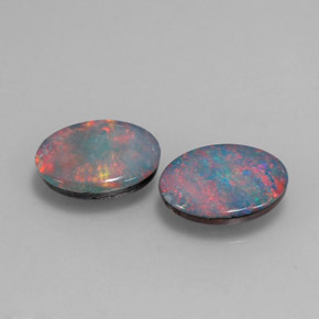 Achetez naturel ct multicolore doublet d'opale gems, coupe ovale, en provenance australie chez gemselect. en stock, livraison internationale!