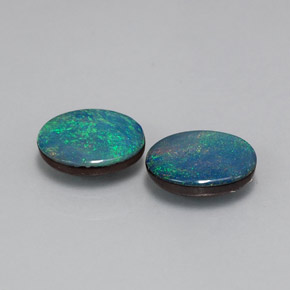 Achetez naturel ct multicolore doublet d'opale gems, coupe ovale, en provenance australie chez gemselect. en stock, livraison internationale!