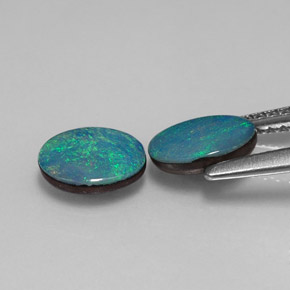 Achetez naturel ct multicolore doublet d'opale gems, coupe ovale, en provenance australie chez gemselect. en stock, livraison internationale!