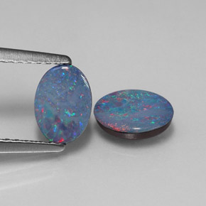 Achetez naturel ct multicolore doublet d'opale gems, coupe ovale, en provenance australie chez gemselect. en stock, livraison internationale!