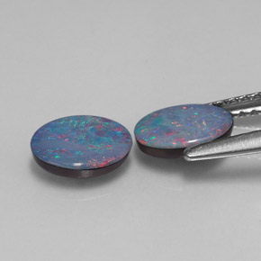 Achetez naturel ct multicolore doublet d'opale gems, coupe ovale, en provenance australie chez gemselect. en stock, livraison internationale!
