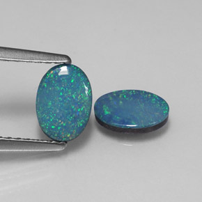 Achetez naturel ct multicolore doublet d'opale gems, coupe ovale, en provenance australie chez gemselect. en stock, livraison internationale!