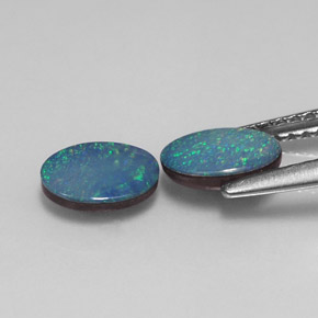 Achetez naturel ct multicolore doublet d'opale gems, coupe ovale, en provenance australie chez gemselect. en stock, livraison internationale!