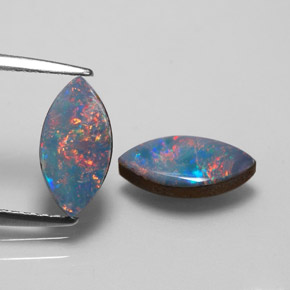 Achetez naturel ct multicolore doublet d'opale gems, marquise, en provenance australie chez gemselect. en stock, livraison internationale!