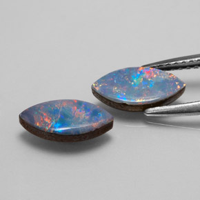 Achetez naturel ct multicolore doublet d'opale gems, marquise, en provenance australie chez gemselect. en stock, livraison internationale!