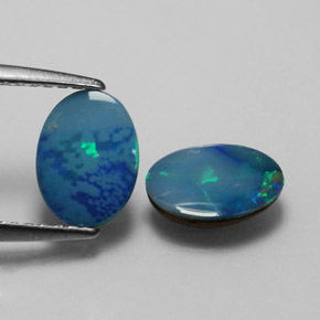 Achetez naturel ct multicolore doublet d'opale gems, coupe ovale, en provenance australie chez gemselect. en stock, livraison internationale!