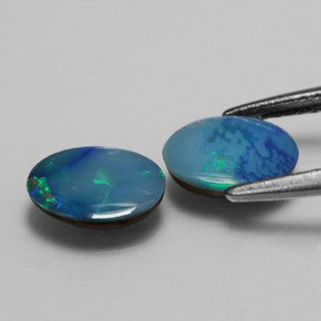 Achetez naturel ct multicolore doublet d'opale gems, coupe ovale, en provenance australie chez gemselect. en stock, livraison internationale!