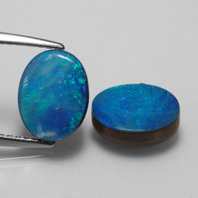 Achetez naturel ct multicolore doublet d'opale gems, coupe ovale, en provenance australie chez gemselect. en stock, livraison internationale!