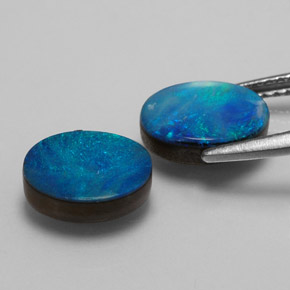 Achetez naturel ct multicolore doublet d'opale gems, coupe ovale, en provenance australie chez gemselect. en stock, livraison internationale!