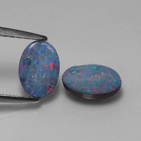 Achetez naturel ct multicolore doublet d'opale gems, coupe ovale, en provenance australie chez gemselect. en stock, livraison internationale!