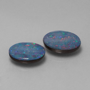 Achetez naturel ct multicolore doublet d'opale gems, coupe ovale, en provenance australie chez gemselect. en stock, livraison internationale!
