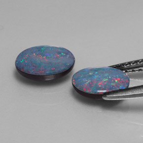 Achetez naturel ct multicolore doublet d'opale gems, coupe ovale, en provenance australie chez gemselect. en stock, livraison internationale!