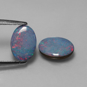 Achetez naturel ct multicolore doublet d'opale gems, coupe ovale, en provenance australie chez gemselect. en stock, livraison internationale!