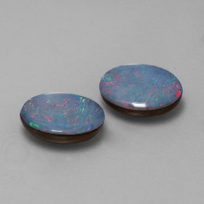 Achetez naturel ct multicolore doublet d'opale gems, coupe ovale, en provenance australie chez gemselect. en stock, livraison internationale!