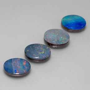 Achetez naturel ct multicolore doublet d'opale gems, coupe ovale, en provenance australie chez gemselect. en stock, livraison internationale!