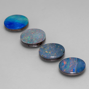 Achetez naturel ct multicolore doublet d'opale gems, coupe ovale, en provenance australie chez gemselect. en stock, livraison internationale!