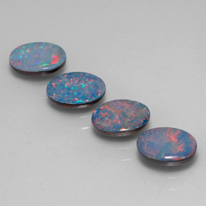 Achetez naturel ct multicolore doublet d'opale gems, coupe ovale, en provenance australie chez gemselect. en stock, livraison internationale!