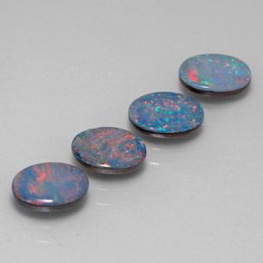 Achetez naturel ct multicolore doublet d'opale gems, coupe ovale, en provenance australie chez gemselect. en stock, livraison internationale!
