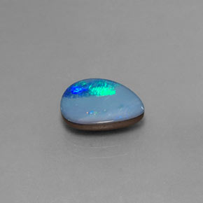 Doublet d'opale multicolore naturelle en forme de poire, 2,52 ct, opaque