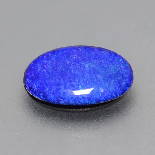 Doublet d'opale multicolore naturelle coupe ovale, 0,84 ct, opaque