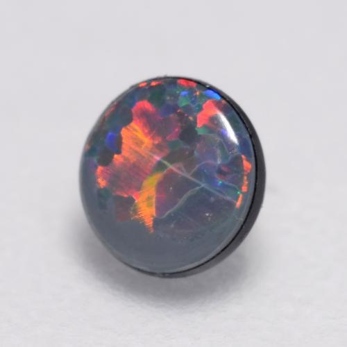 Opale Doublet Multicolore naturelle Coupe roude, 0.12 ct, Opaque