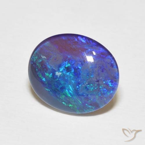 Opale Doublet Multicolore naturelle Coupe ovale, 2.71 ct, Opaque