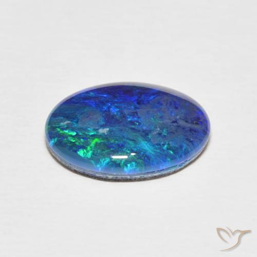 Opale Doublet Multicolore naturelle Coupe ovale, 2.71 ct, Opaque