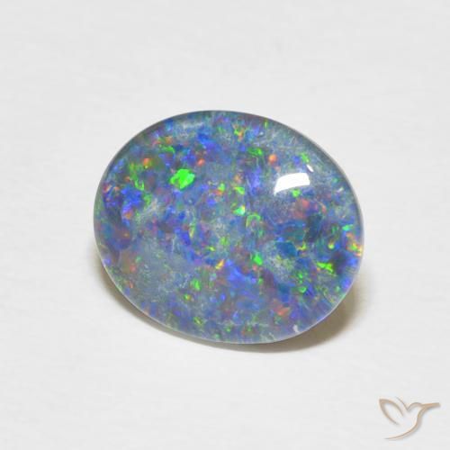 Opale Doublet Multicolore naturelle Coupe ovale, 2.12 ct, Opaque