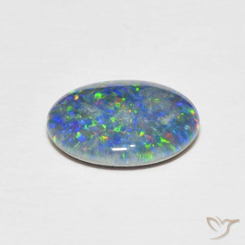 Opale Doublet Multicolore naturelle Coupe ovale, 2.12 ct, Opaque