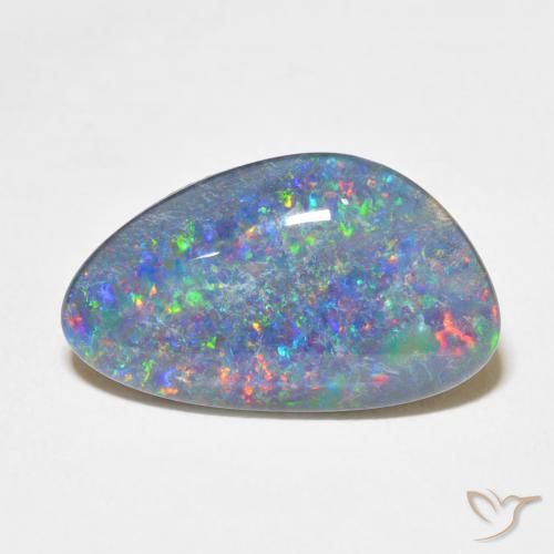 Doublet d'opale multicolore naturelle forme fantaisie, 6,40 ct, opaque