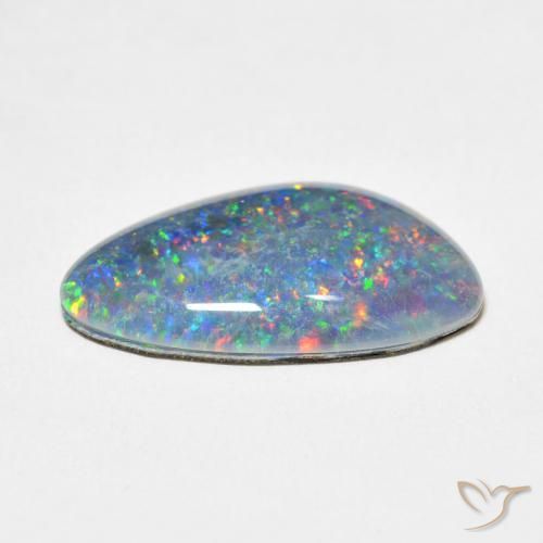 Doublet d'opale multicolore naturelle forme fantaisie, 6,40 ct, opaque