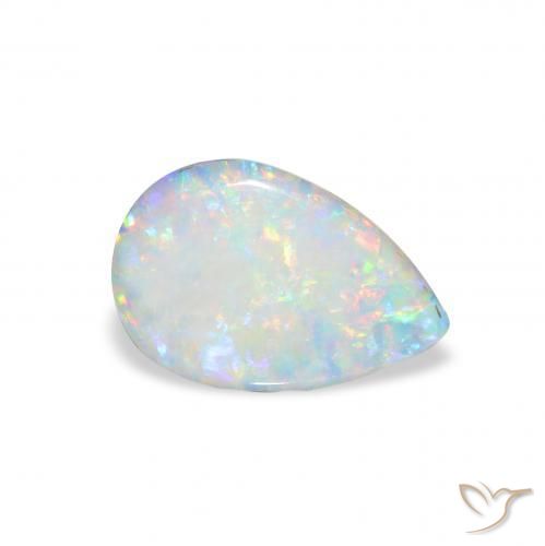Opale Doublet Multicolore naturelle En forme de poire, 1.87 ct, Opaque